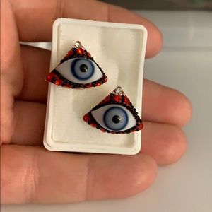 925 Sterling silver Earrings, Evil eye earrings,